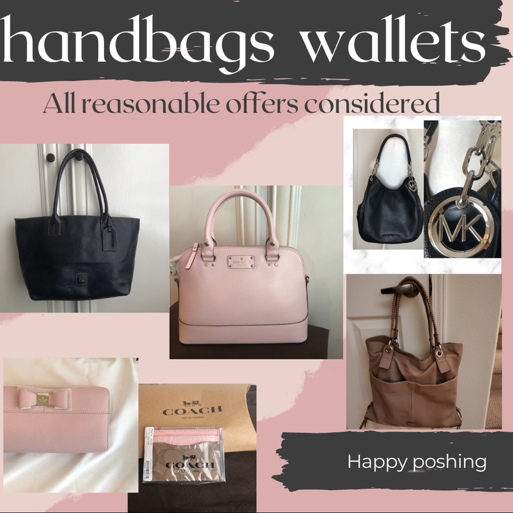 Handbags purses wallets and key/credit card holders